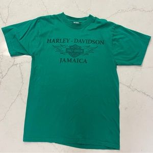 Harley Davidson Jamaica Green T-shirt Size Medium